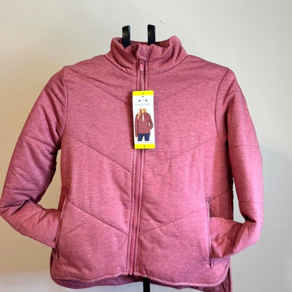 Rose Pink Quilted Zip-Up Jacket Size S NWT
